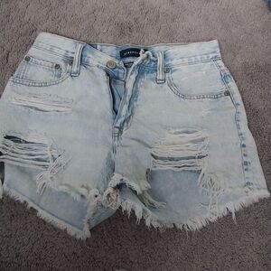 Aeropostale Light Blue Distressed Jean Shorts